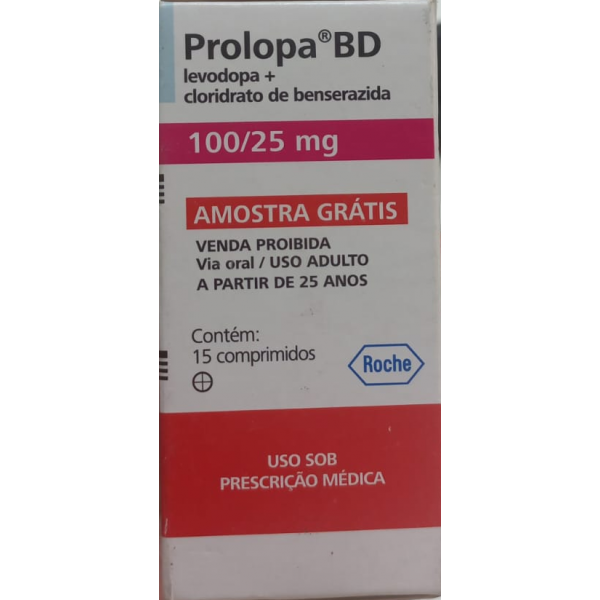 Prolopa - Levodopa 100mg + Cloridrato de Benserazida 25mg - 15 Comprimidos